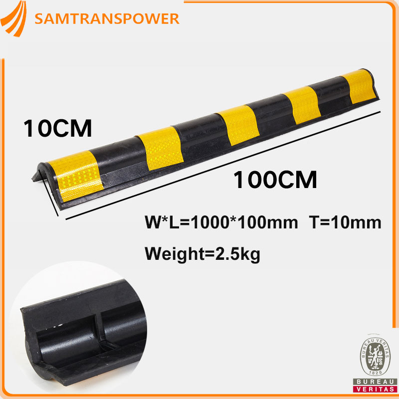 Black & Yellow Rubber Round Wall Corner Protector L1000W100t10mm