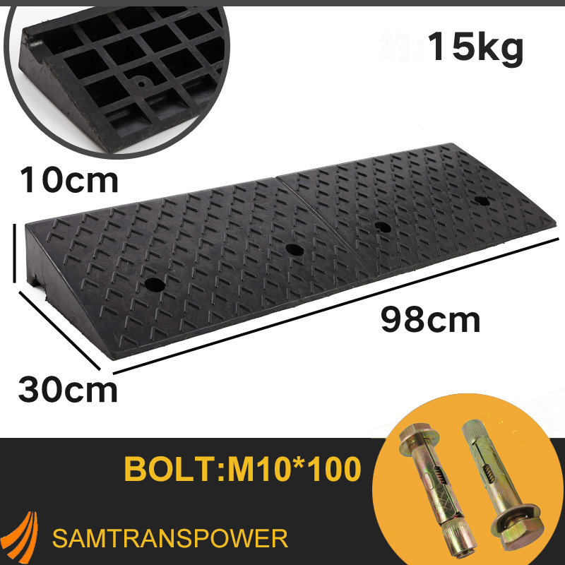 Road Safety Durable Rubber Curb Ramp Kerb Ramp L980W300h100mm